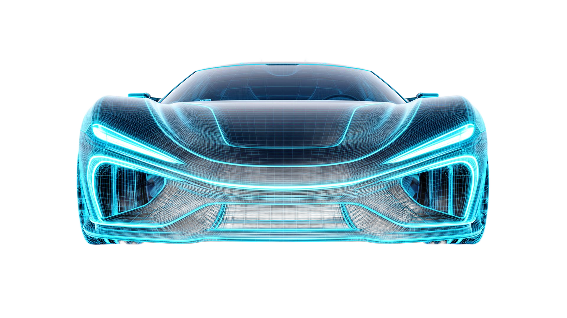 3D CAD wireframe of a car